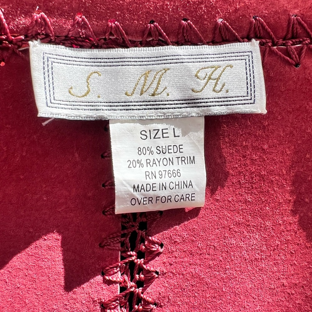 Vintage Patchwork Style Suede Jacket W/ Embroider… - image 5